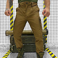 Демисезонные военные крепкие брюки Defection Койот, тактические штаны рип-стоп с манжетами