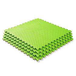 Мат-татамі (Мат-пазл ластівчин хвіст) WCG EVA 100х100х2 cm Зелено-бежевий