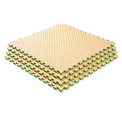 Мат-татамі (Мат-пазл ластівчин хвіст) WCG EVA 100х100х2 cm бежево-зелений
