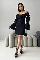 Вечернее черное платье с рукавами Элада 42 44 46 48 размеры