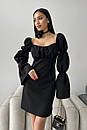 Вечірнє чорне плаття з рукавами Елада 42 44 46 48 розміри, фото 7