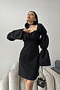Вечірнє чорне плаття з рукавами Елада 42 44 46 48 розміри, фото 9