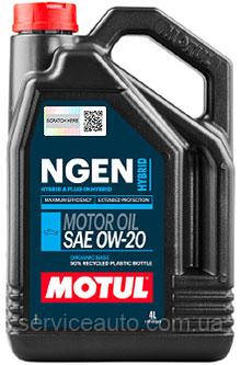 Олива моторна Motul NGEN HYBRID SAE 0W20, 4L