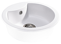 Круглая кухонная мойка Sink Quality Azurite WHITE (цвет белый)