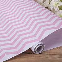 Подарочная бумага для упаковки подарков и цветов "розовый зигзаг" на метраж 70см 1м