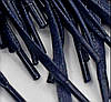Шнурки для взуття з просоченням плоскі 100 см сині (6 мм), поліестер, фото 2