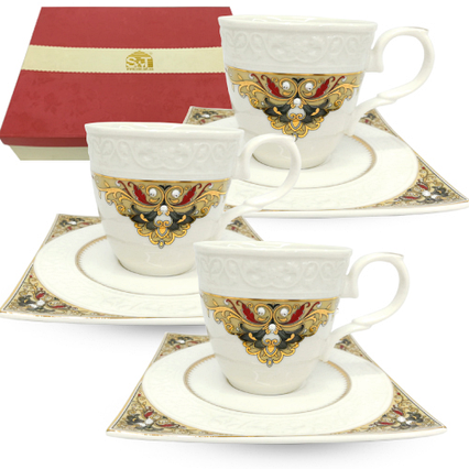 Набір чайний 12пр. Амелі (чашка - 220 мл, блюдце - 14 см) 2325-2