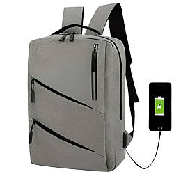 Чоловічий рюкзак на 13л (39х29х11, 5см) + сумка, BAG 1935, з виходом для USB / Рюкзак зі світловідбивачами