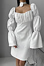 Вечірнє біле плаття з рукавами Елада 42 44 46 48 розміри, фото 8