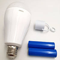 Аккумуляторная LED лампа, 15Вт, с цоколем Е27 / Аварийная лампа / Лампочка кемпинговая