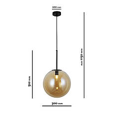 Чорний підвіс з кавовим 30см кулею (916-3430-1 BK+BR), фото 2