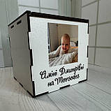 Іменна скарбничка копілка з кольоровим принтом фото Куб 12,5 см, фото 2