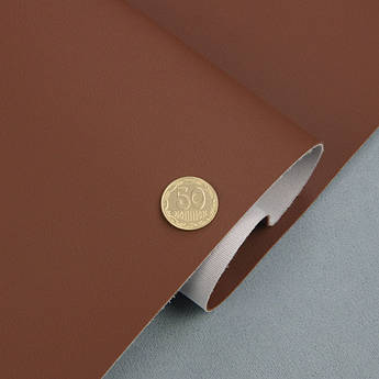 Автомобільний шкірзам, колір коричневий з відтінком мідного 4081-MT, на тканинній основі, шир. 150см