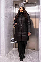 Зимова куртка пуховик з капюшоном стьобана розміри S,M,L,XL Чорна