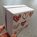 Подарункова картонна коробка 9 х 9 х 5 см серце, фото 2