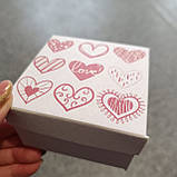 Подарункова картонна коробка 9 х 9 х 5 см серце, фото 4