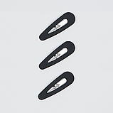 Набір 3 шт шпилька клік-клак для волосся чорна матова Jiamei 5 см, фото 2