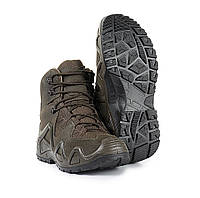 Демісезонні чоловічі черевики для туризму та активного відпочинку польові М-Тас Alligator Brown Black 46 на шнурівці з анатомічною