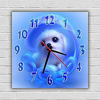 Настенные часы в детские, декоративные настенные часы, оригинальные подарки для дома Песик, 30х30 см Код/Артикул 128 80246-19
