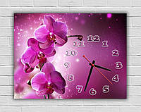 Дизайнерские настенные часы, часы для гостиной, оригинальные подарки для дома Фаленопсис, 30х40 см Код/Артикул 128 4233-19