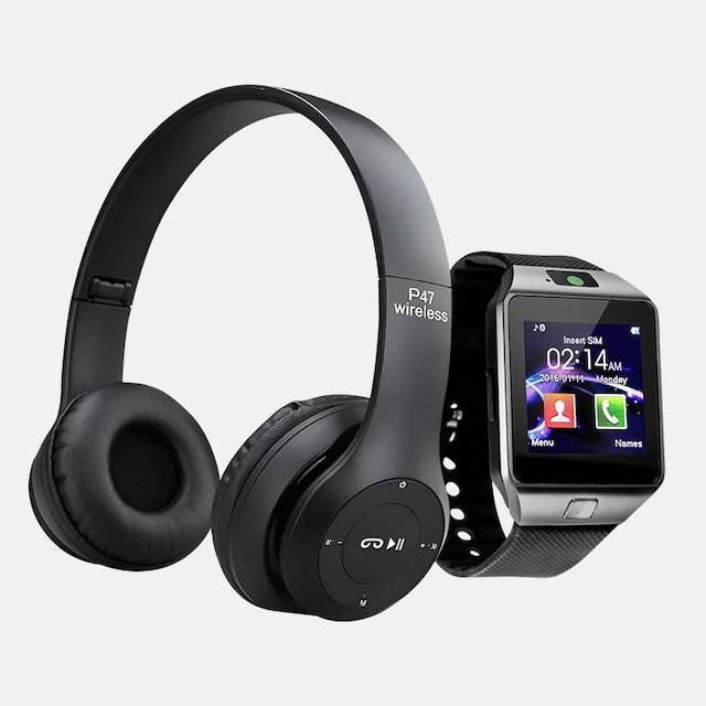 Безпровідні Bluetooth навушники P47 + Розумний годинник Smart Watch DZ09