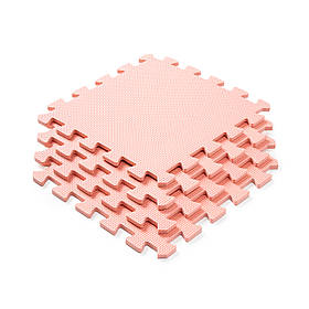 Мат-пазл дитячий WCG EVA 30x30x1см 10 шт. персиковий: килимок-пазл для дітей, м'який, гіпоалергенний