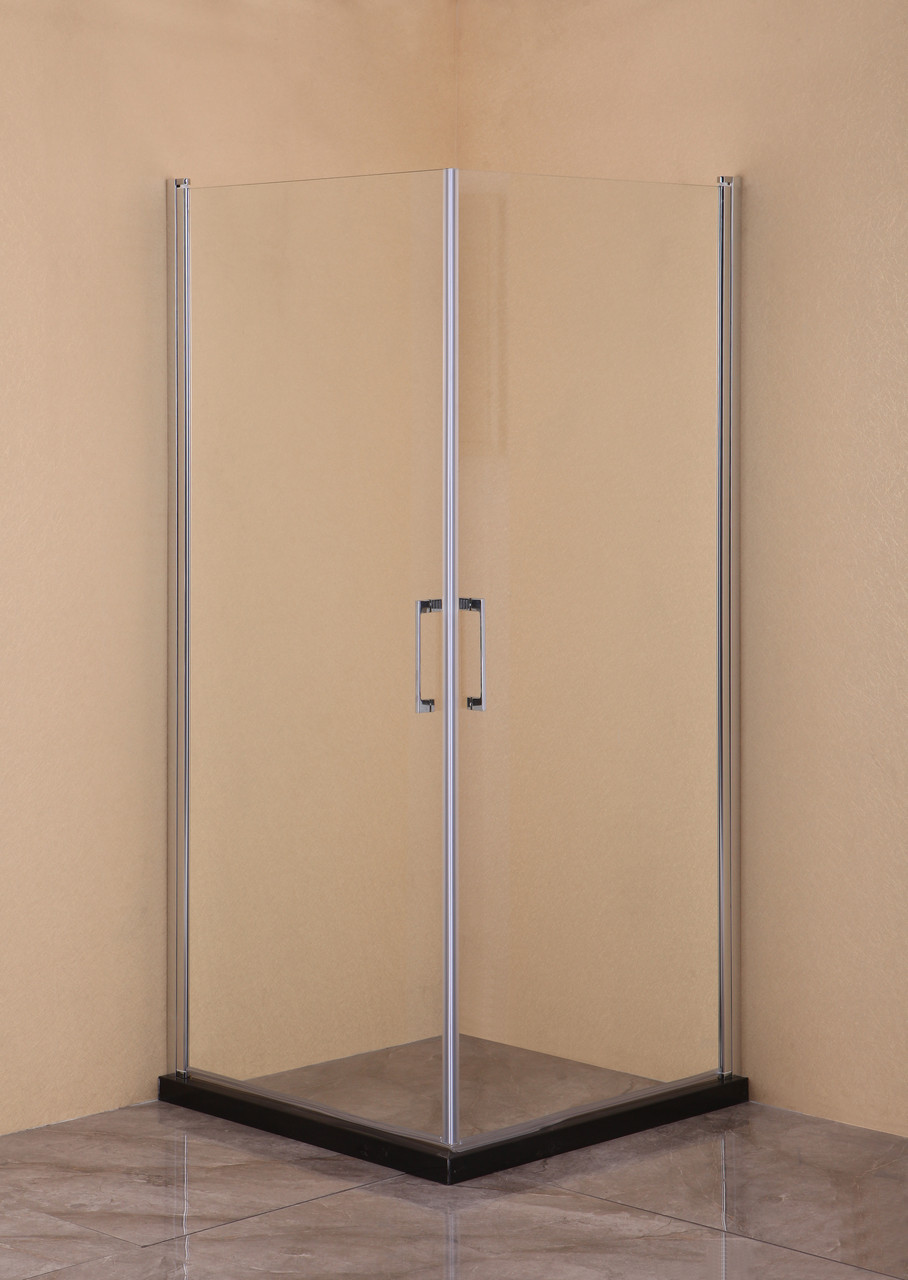Душовий кут Sansa рама хром, скло прозоре 6мм, 900*900*1850 мм без піддону
