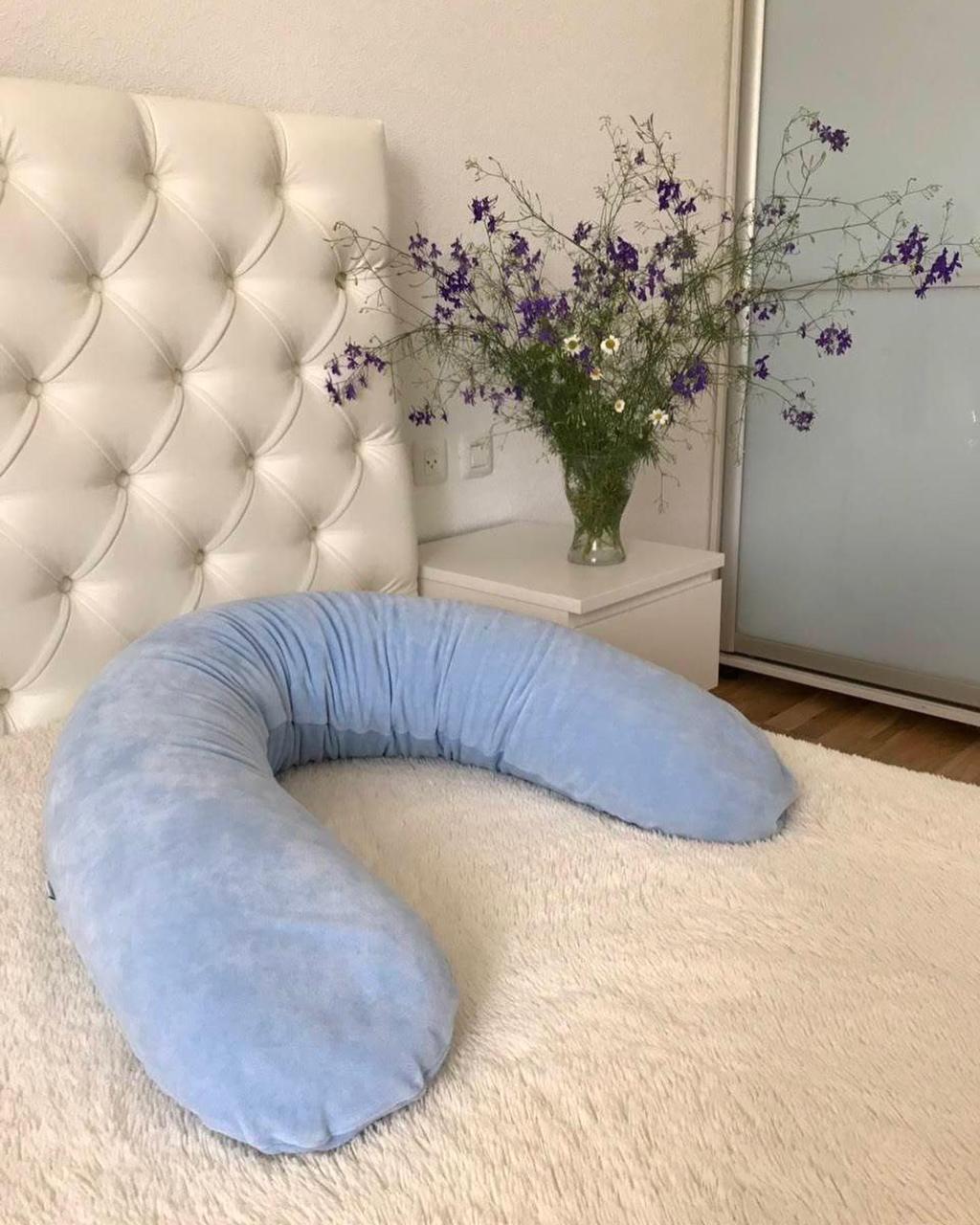 Подушка для вагітних і годування Comfort Велюр/Кульки 170*30 см Лежень,Україна, фото 1