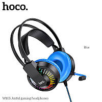 Наушники Hoco игровые проводные с микрофоном W105 Blue