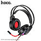 Навушники ігрові Hoco дротові з мікрофоном W105 Joyful Red, фото 6