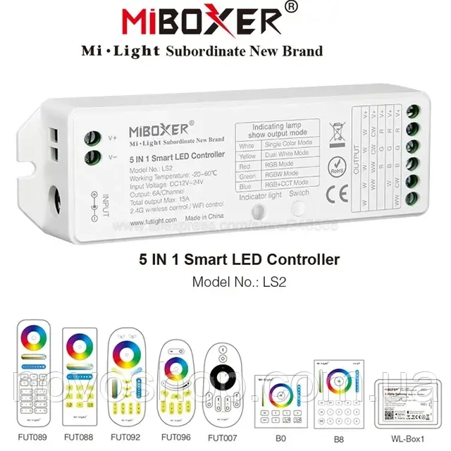Контролер світлодіодних стрічок Miboxer LS2 5 в 1, фото 1