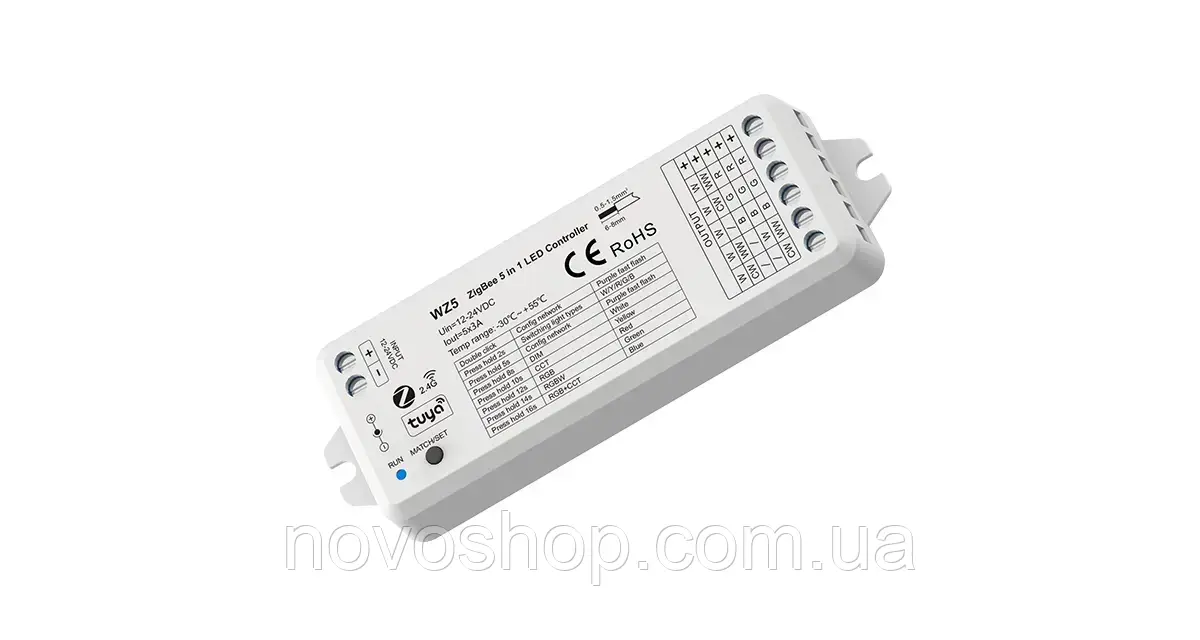 LED-конолер 5in1 DIM CCT RGB RGBW RGB + CCCT ZigBee + RF 12-24 V 5CHx3A WZ5 DEYA