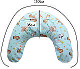 Подушка Для годування" з наповнювачем холлофайбер з Бязі 130*35 см Лежень,Україна, фото 4