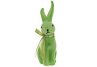 Фігурка декоративна флокова"Кролик із бантом" колір зелений