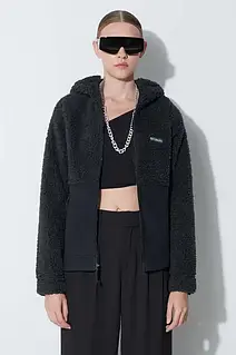 AllOriginal Спортивна кофта Columbia Winter Pass колір чорний з капюшоном візерунок розмір: XS, S