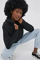 Urbanshop Бавовняна кофта adidas Originals Trefoil Moments HE6920 жіноча колір чорний з аплікацією