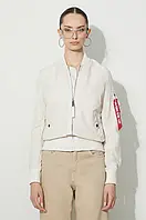Urbanshop Куртка-бомбер Alpha Industries MA-1 TT жіночий колір бежевий перехідна 141041.578-white РОЗМІРИ