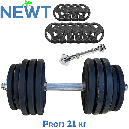 Гантель розбірна сталева з покриттям розбірна гантель для тренувань Newt Home Profi 21кг, фото 1