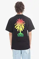 Urbanshop Бавовняна футболка Aries колір чорний з принтом Aries Palm SS Tee AR60004 BLACK AR60004-BLACK