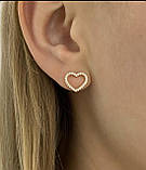 Срібні сережки сердечки з позолотою 1212.10п, фото 2