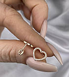 Срібні сережки сердечки з позолотою 1212.10п, фото 3