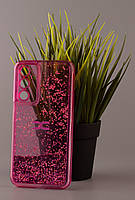 Силиконовый чехол AQUARIUM для Samsung A34 розовый жидкие блестки аквариум