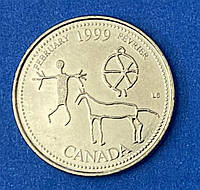 Монета Канады 25 центов 2019 г. Февраль