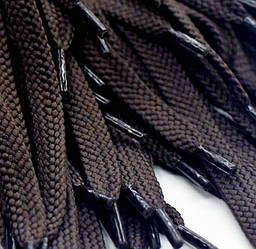 Шнурки для взуття плоскі 100 см 8 мм  коричневі
