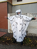 Накидка белая против тепловизора, защита тактическая от снега, дождя маскировочный армейский плащ антитепловиз
