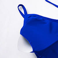 Труси та топ Lesko 1608# Синій XL 85 ABC у рубчик комплект жіночої білизни 1 шт., фото 4