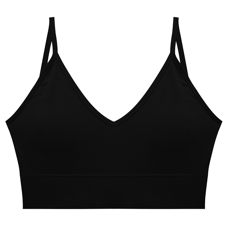 Топ жіночий у рубчик Lesko 08WX# L 80 ABC Чорний з нерегульованими бретелями знімні чашечки 8 шт., фото 1