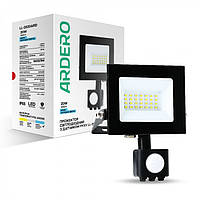 Cвітлодіодний прожектор ARDERO LL-2020ARD 20W 1200Lm 6500K чорний IP65 з датчиком