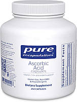 Pure Encapsulations Ascorbic Acid / Витамин С аскорбиновая кислота 250 капсул