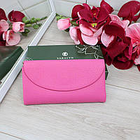 Женский кошелек портмоне на магните красивый розовый кожзам